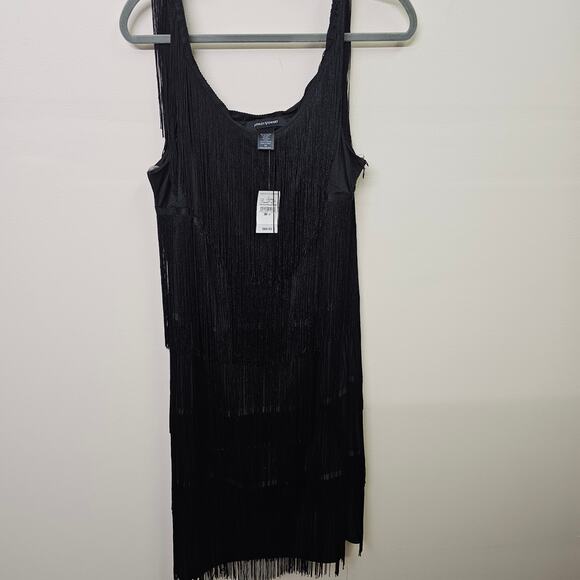 Black Fringe Flapper Dress NWT | Ashley Stewart 20 | Gatsby Party Formal - Picture 2 of 9